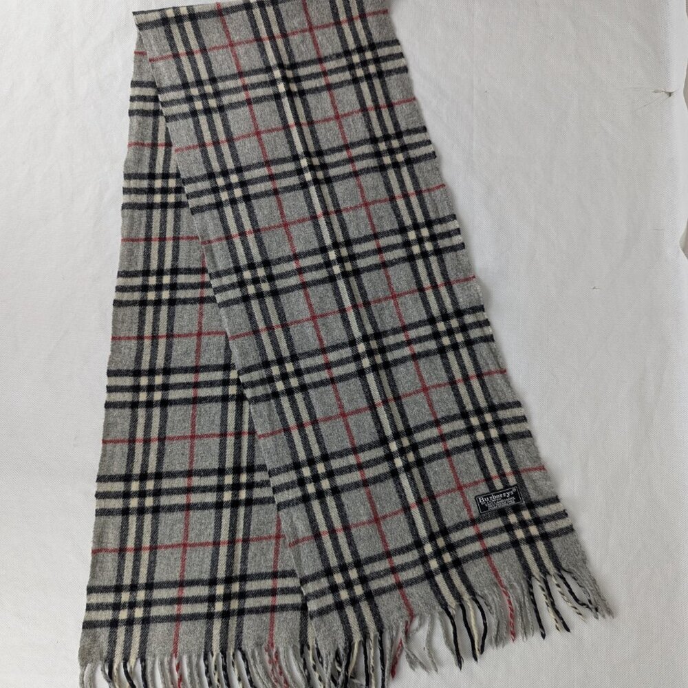 Burberry Lambswool Scarf Gray Unisex | Iconic Check Design | Ready to Ship